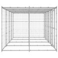 thumbnail image 2 of vidaXL Chenil Extérieur en Acier Galvanisé avec Toit 9,68 M2, 2 of 4