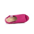 thumbnail image 4 of BLISSFUL STEP Chaussures pour Femmes Espadrilles à Plateforme Compensée à Bout Ouvert Sandales Slingback Rose Vif 9, 4 of 7