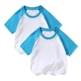thumbnail image 1 of vdgthytj 2 Pack Kids Summer Raglan T-Shirts Girls Boys Color Block Crewneck Short Sleeve Casual Basic Tops Tees, 1 of 5