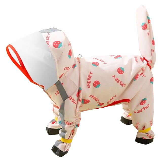 SIfdSeng Small Dog Raincoat Hooded with D Ring Full Coverage Dog Rain Jacket Slicker Poncho Dog Rain Jacket with Reflective Strip Rainboot Pet Clothes Dog Shirts for Medium Dogs Boy Cotton