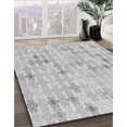 thumbnail image 3 of Ahgly Tapis d'Intérieur Lavable en Machine Carré Transitionnel Gris Platine, 7 Pieds Carré, 3 of 7