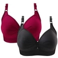 thumbnail image 1 of Bras for Women 2PCS Womans Printing Gathered Together Large Size Daily Bra Underwear No Rims, 1 of 4