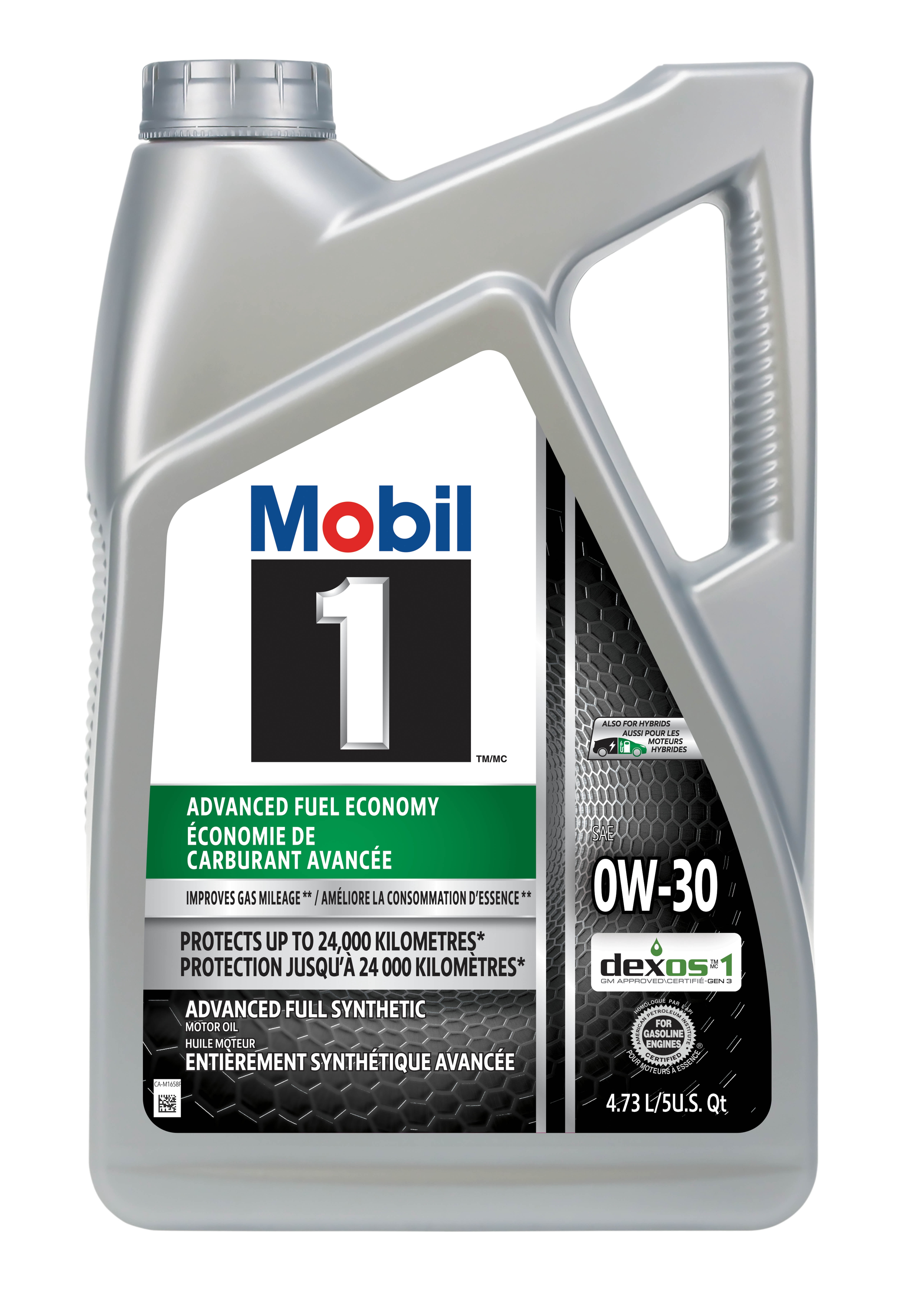 Mobil 1™ Advanced Fuel Economy Full Synthetic Motor Oil 0W-30, 4.73 L