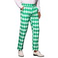 thumbnail image 5 of INSPIRE CHIC Pantalon Imprimé Argyle pour Homme Coupe Régulière devant Plat Pantalon Habillé 38 Vert Blanc, 5 of 5