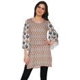 thumbnail image 1 of Moomaya Kurtis Courtes en Poly-Crêpe pour Femmes, Robe à Manches Kimono Imprimée, Haut Indien, 1 of 5