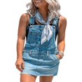 thumbnail image 2 of Robe Salopette pour Femmes à Bretelles Réglables Robe en Denim avec Poches Camouflage m, 2 of 8