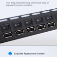 thumbnail image 3 of Riwcyla JDL,A7 HUB USB Hub 7 Port USB 2.0 Independent Switch Indicator High Speed Ultra Slim Splitter Hub with USB Cable for Desktop Notebook USB Digital U Disk USB Keyboard and more, 3 of 6