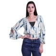 thumbnail image 1 of Moomaya Printed Womens Crop Top Wrap Style Top Wear Ruffle Long Sleeve Casual Summer Blouse, 1 of 5