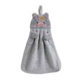 thumbnail image 2 of Kawaii Piggy Hand Towel Hangable Absorbent Hand Wiping Cloth Cartoon Porket, 2 of 4