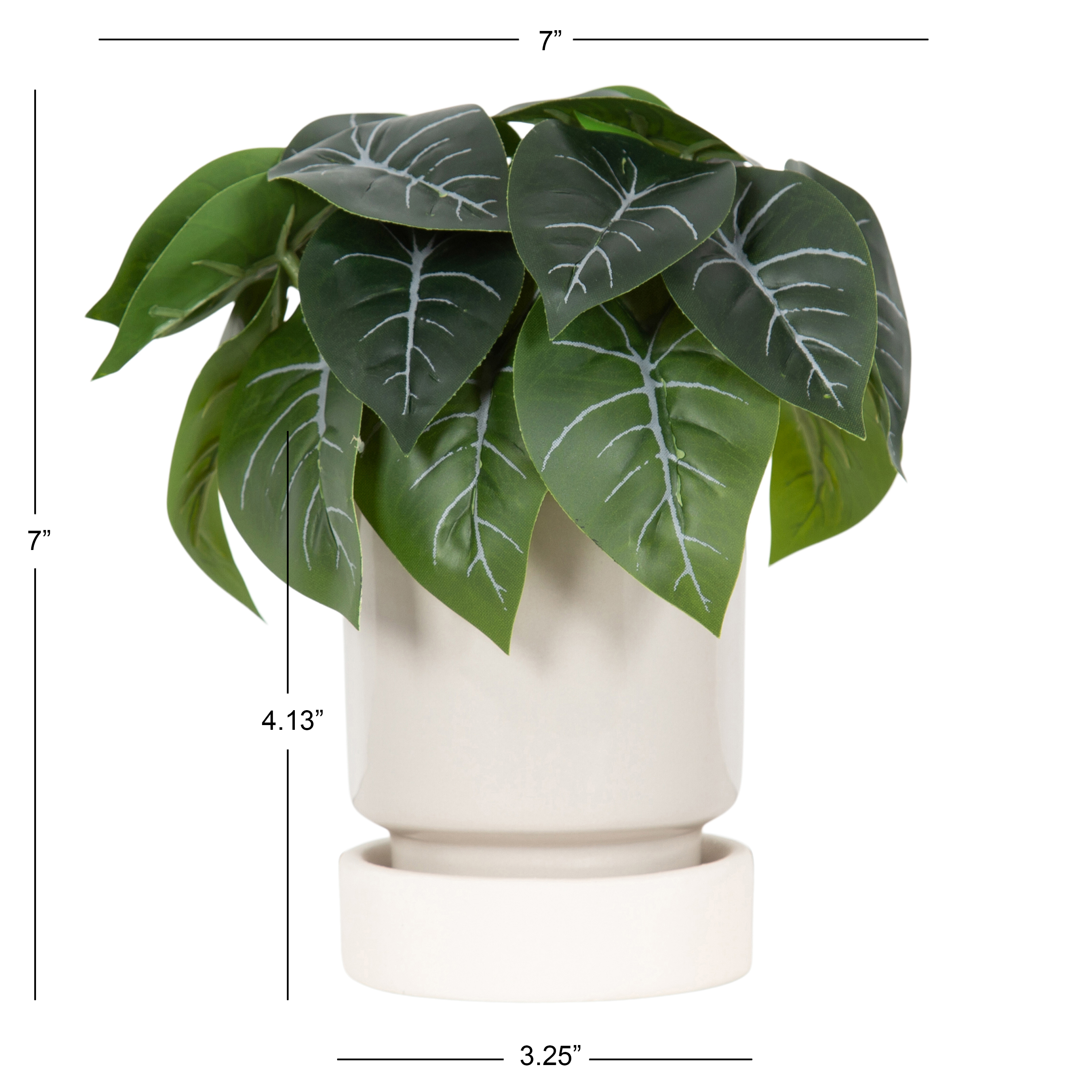 Plante artificielle avec feuillage panaché de 17,78 de hauteur dans un pot en céramique à deux tons de DesignOvation