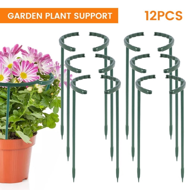 AMERTEER Piquet de Soutien pour Plantes Demi-Rond Jardin Fleurs Anneau en Plastique Anneau de Soutien Cage pour Tomate Roses Vigne Cage de Soutien pour Plantes