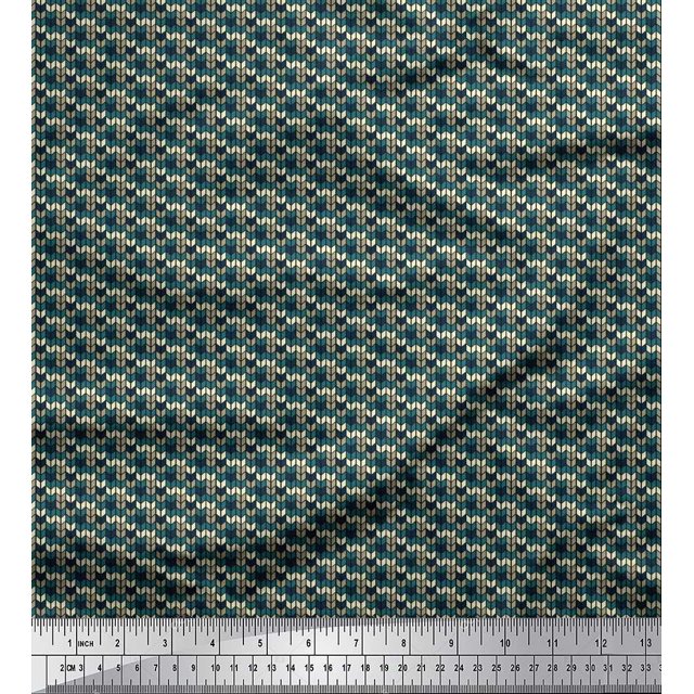 Soimoi Poly Georgette Fabric Herringbone Shirting Fabric Prints by Yard 52 Inch Wide