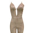 thumbnail image 4 of FAIWAD Women's Sequins Jumpsuits Deep V Neck Spaghetti Strap Sleeveless Rompers Wide Leg Cocktail Party Jumpsuit, 4 of 6