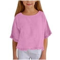 thumbnail image 1 of RXIRUCGD 2025 Vêtements d'Été pour Enfants Nouveaux T-Shirts d'Été pour Enfants Manches Raglan Manches Courtes T-Shirt Graphique Col Rond T-Shirt Filles Haut Décontracté, 1 of 8