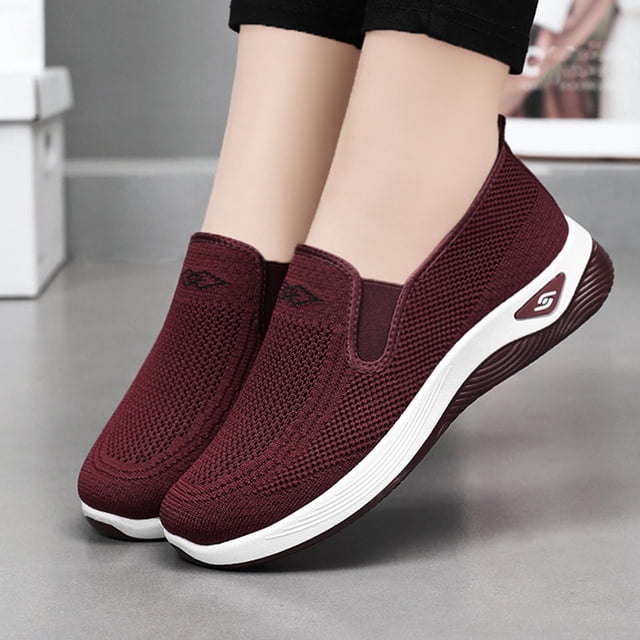 PEONAVET Espadrilles Plates pour Femmes Décontractées en Maille à Enfiler - Chaussures pour Femmes Semelle Souple Respirantes Chaussures Mode