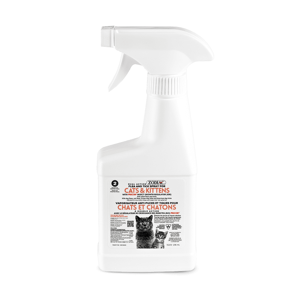 Zodiac Vaporisateur Anti-Puces & Tiques à Double Action pour Chats & Chatons, 236mL