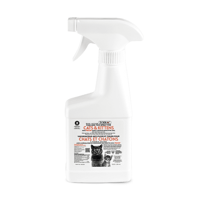 Zodiac Dual Action Flea & Tick Spray for Cats & Kittens, 236mL