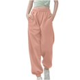 thumbnail image 4 of Girls Linen Pants Pants for Gymnastics Girls Medium And Large Children Casual Girls Solid Color Drawstring Sweatpants, 4 of 6