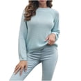 thumbnail image 1 of IROINID Women's Round Neckline Pullover Sweater Solid Color Loose Mid-Length Long Sleeve Tops Blouse Knitted Sweater, 1 of 5