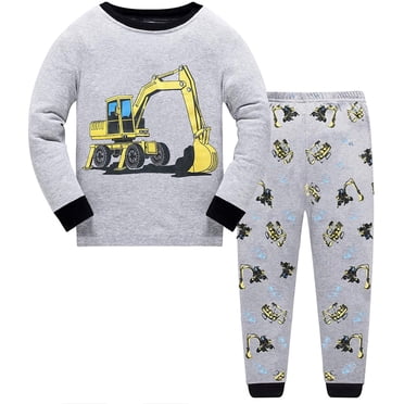 Pyjama pour Tout-Petits Garçons Camion de Pompiers 100 % Coton Enfants Train Ensemble de Pyjamas 2 Pcs Vêtements de Nuit Ensemble 1-7 T
