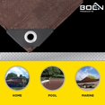 thumbnail image 2 of Multi-Purpose Large Tarp Waterproof Cover | Brown 10' x 10' 5 Mil Thick | Rip Proof Tarps | Thick Weave Material UV Resistant Great for Tarpaulin Canopy Tent Boat RV or Pool Cover, 2 of 5