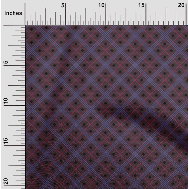 oneOone Cotton Silk Fabric Tartan Check Decor Fabric Printed BTY 42 Inch Wide