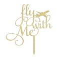 thumbnail image 1 of Fly With Me Rustic Wedding Custom Cake Topper Persoanlzied Cake Topper With Airoplane Cake Decoration 7-8 Inches Wide, 1 of 3
