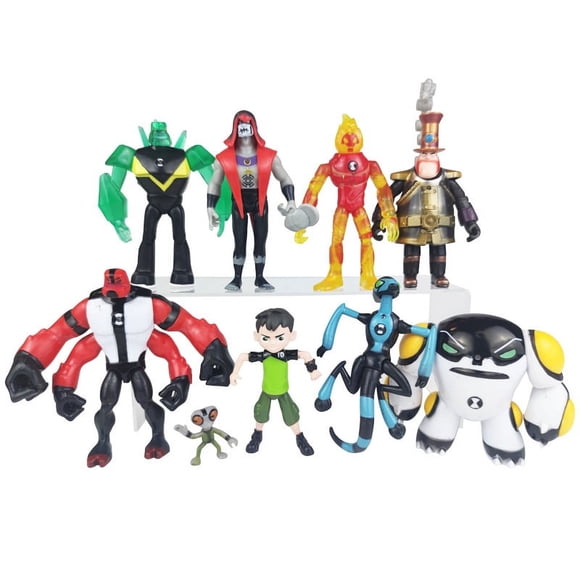 Ben10 Earth Defender Ben 10 Model Ornaments 9Pcs Statue Puppet Toys Collectible Decoration Anime Fans 1.18-4.72 inch