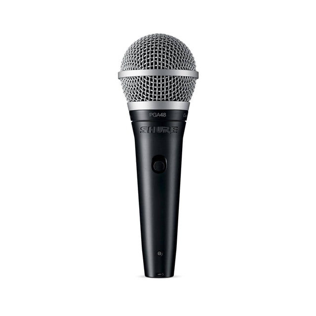 Shure PGA48 Dynamic Microphone - Handheld Mic for Vocals with Cardioid Pick-up Pattern, Discrete On/Off Switch, 3-pin XLR Connector, 15' XLR-to-QTR C
