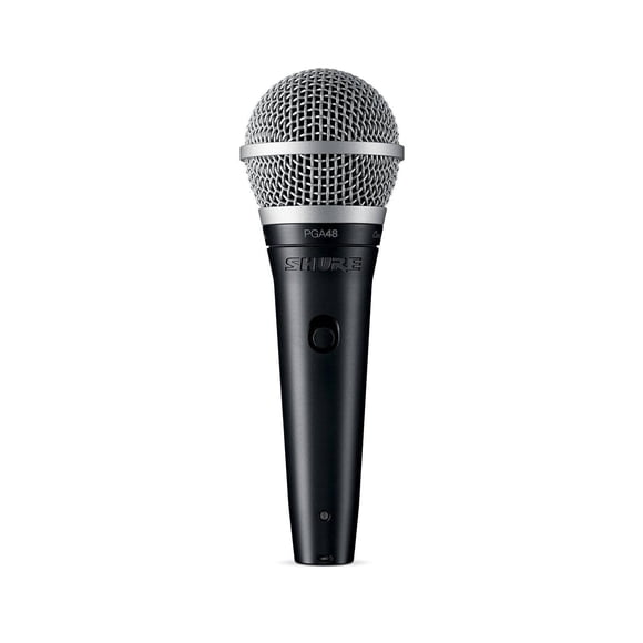 Shure PGA48 Dynamic Microphone - Handheld Mic for Vocals with Cardioid Pick-up Pattern, Discrete On/Off Switch, 3-pin XLR Connector, 15' XLR-to-QTR C