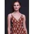 thumbnail image 3 of Bimba Robe Longue Maxi à Col en V Imprimée d'Été pour Femmes, Tenue de Villégiature de Vacances - Petit, 3 of 6