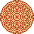 thumbnail image 1 of Ahgly Company Tapis Rond Lavable en Machine Intérieur Transitionnel Néon Rouge, 7 Pieds Rond, 1 of 7