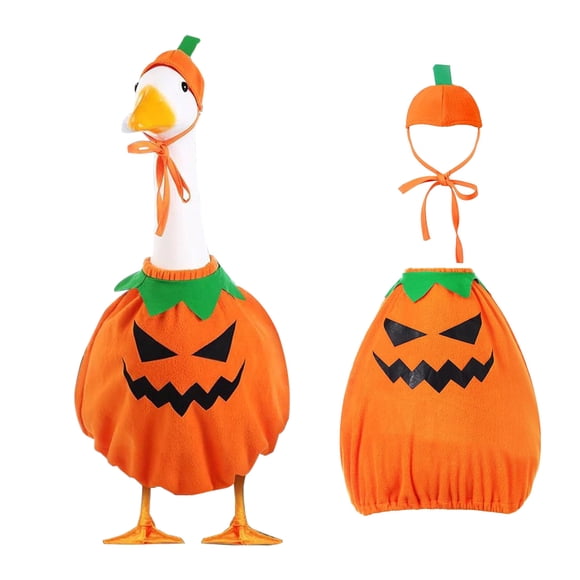 HHBEAUTY Halloween Pumpkin Goose Outfit Porch Goose Clothes Yard Silly Lawn Duck Shirt for Cement Plastic Duck