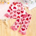 thumbnail image 3 of AJIWYH Pyjamas Taille 6 pour Filles, Ensemble de Pyjamas Confort Décontracté Imprimé Doux pour la Saint-Valentin Rouge pour 4-5 Ans, 3 of 8