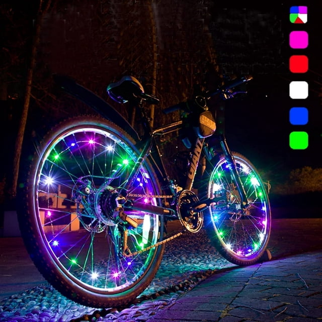 OUSITAID 2 Tire Pack Color Changing Bike Wheel Lights 7 Colors in One Waterproof Bicycle LED Lights