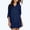 Navy, variant on TIMIFIS Women's Button Down Denim Shirt Rompers Collared V Neck Loose Casual Long Sleeve Pocket Long Sleeve Jeans Dress Vacation Office Work Beach Blouse Top - Summer