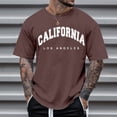 thumbnail image 2 of Kcodviy T-Shirt Homme Été Décontracté à Lettres Personnalisé T-Shirts Imprimé T-Shirt Blouse T-Shirt en Résille Manches Courtes Col Rond Chandails d'Entraînement Hauts T-Shirt, 2 of 4