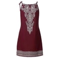 thumbnail image 3 of HKEJIAOI Robes de Plage pour Femmes Offres Liquidation Cadeau de la Saint-Valentin Femmes Mode Décontractée à Bretelles Imprimée Aguichant Sans Manches Coupe Courte Robe Bordeaux, 3 of 5