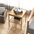 thumbnail image 2 of 2 Pcs Table de Chevet à 2 Niveaux Table d'Appoint Table de Nuit en Bambou pour Salon Chambre, 2 of 9