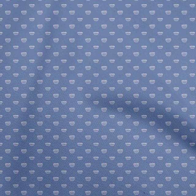 oneOone Tissu Velours Bleu Moyen Minimal Rétro Matériau de Robe Tissu Imprimé au Mètre 58 Pouces de Large