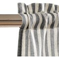 thumbnail image 3 of Linen Stripe Curtain Valance for Windows 16 Inch Blackout for Kitchen Living Room Bathroom Rustic Cottage Farmhouse Window Treatment Rod Pocket Design 1 Panel Black on Linen, 3 of 7