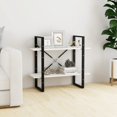 thumbnail image 1 of vidaXL 2-Tier Book Cabinet White 80x30x70 cm Solid Pine Wood, 1 of 5