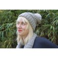 thumbnail image 1 of Women Fur Lined Beanie Pom Pom Hat and Scarf Set, 1 of 2