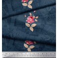 thumbnail image 3 of Soimoi Georgette Viscose Texture Tissu, Feuilles & Fleurs Roses Tissus Imprimés par Yard 42 Pouces de Large, 3 of 3