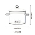 thumbnail image 3 of Leojiow Clear Glass Cooking Pot With Lid Stovetop Heat For Soup Stew Pasta Boiling Kitchen Cookware 17X15Cm Clear, 3 of 6