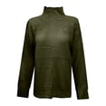 thumbnail image 3 of Besolor Chandails à Col Roulé pour Femmes Manches Longues Décontractées Tricot Torsadé Pull Ample Automne Hiver, 3 of 4