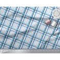 thumbnail image 2 of Soimoi Blue Modal Satin Fabric Gingham Check Decor Fabric Printed Yard 42 Inch Wide, 2 of 5