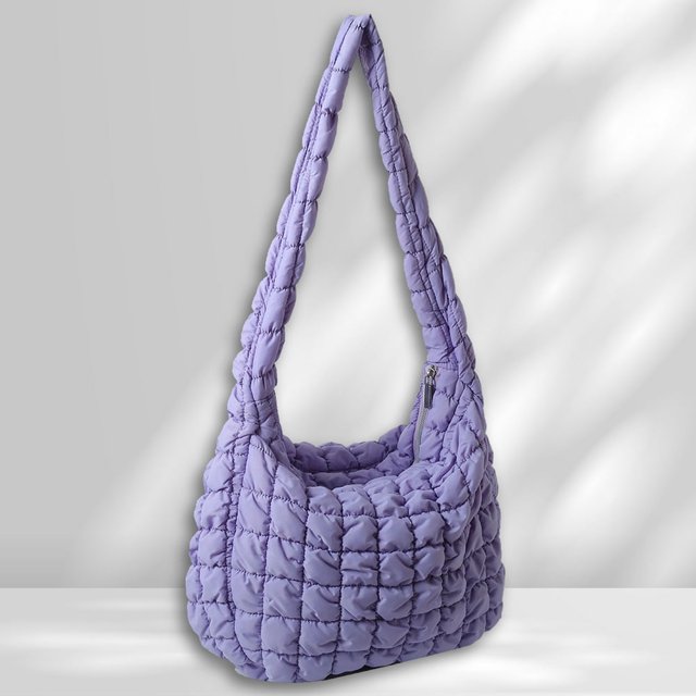 Large Capacity Hobo Bag Solid Color Quilted Satchel Bags for Women Birthday Gift