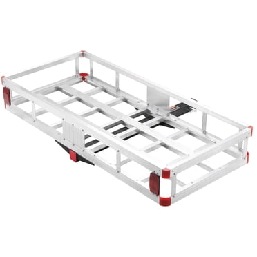 KFFKFF 47 x 20 x 6 in Hitch Cargo Carrier, 500lb Capacity Trailer Hitch Mount Aluminum Cargo Basket, Luggage Carrier Rack Fits 2" Hitch Receiver for SUV Truck Pickup Camping