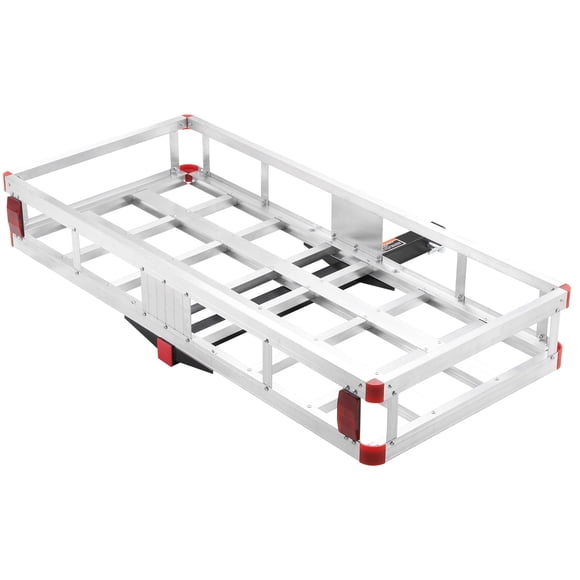 KFFKFF Transporteur d'Attelage 49.4x22.4x7.1 Po, Capacité de 500 Lb, Panier de Chargement Monté sur Remorque, Porte-Bagages en Aluminium Résistant à la Rouille, pour Récepteur d'Attelage 2 Pouces sur VUS, Camion